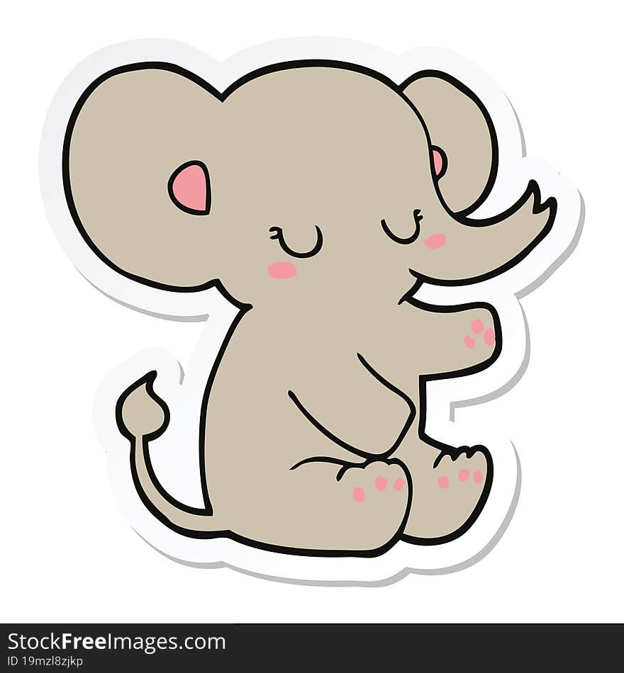 sticker of a cartoon elephant