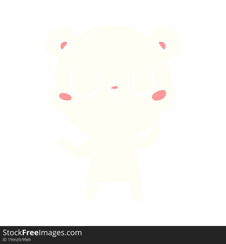 peaceful flat color style cartoon polar bear