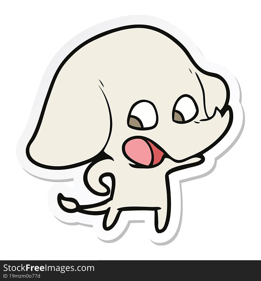 sticker of a cute cartoon elephant