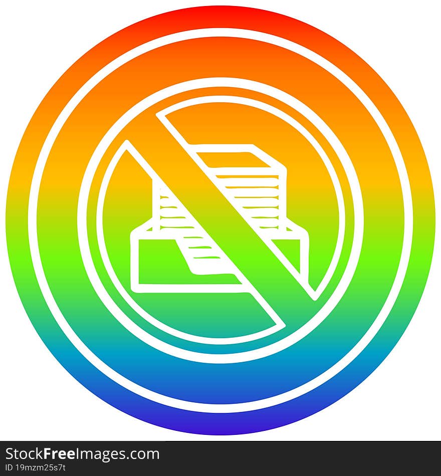 office paperless circular icon with rainbow gradient finish. office paperless circular icon with rainbow gradient finish