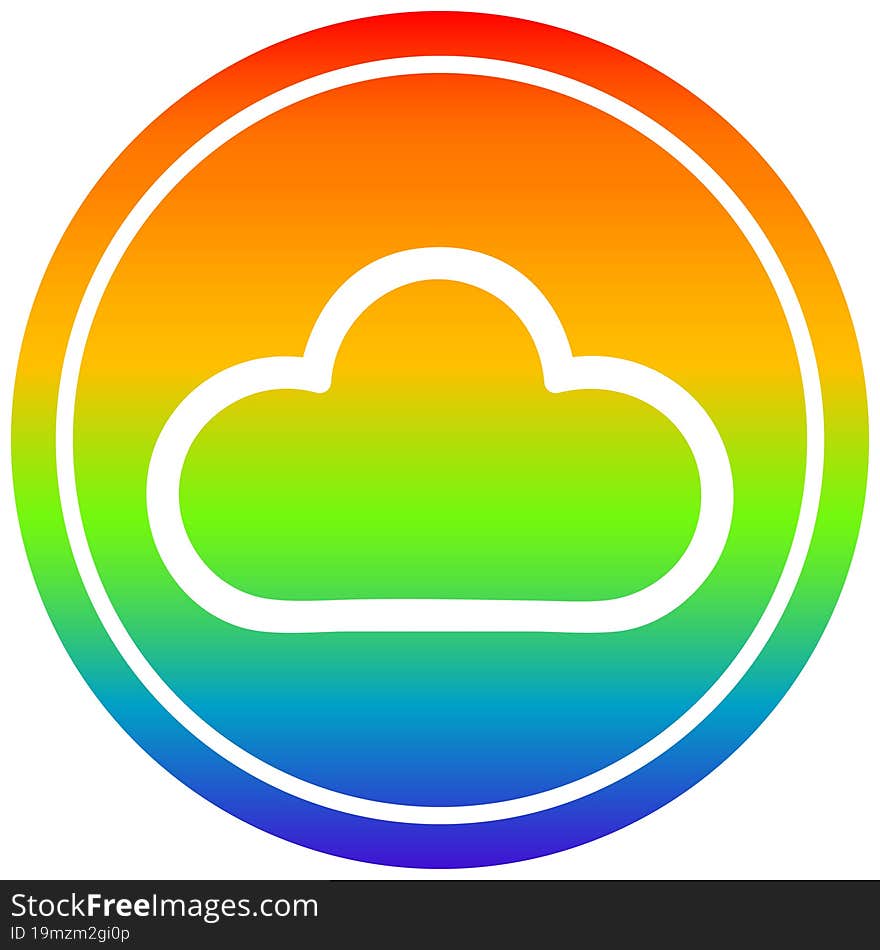 weather cloud circular in rainbow spectrum