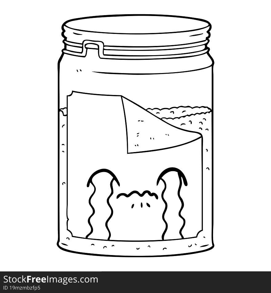 cartoon glass jar crying. cartoon glass jar crying