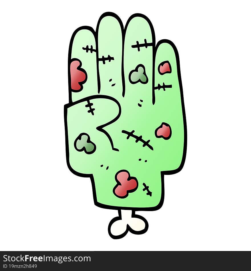 vector gradient illustration cartoon zombie hand