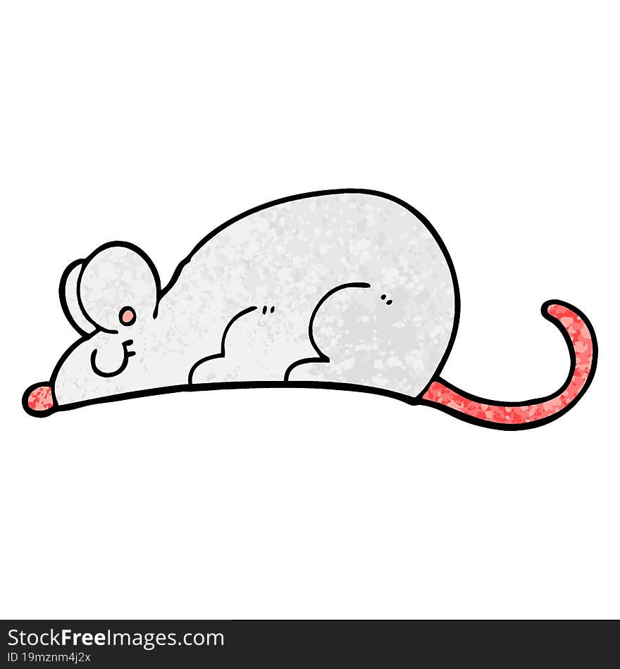 Grunge Textured Illustration Cartoon Rat