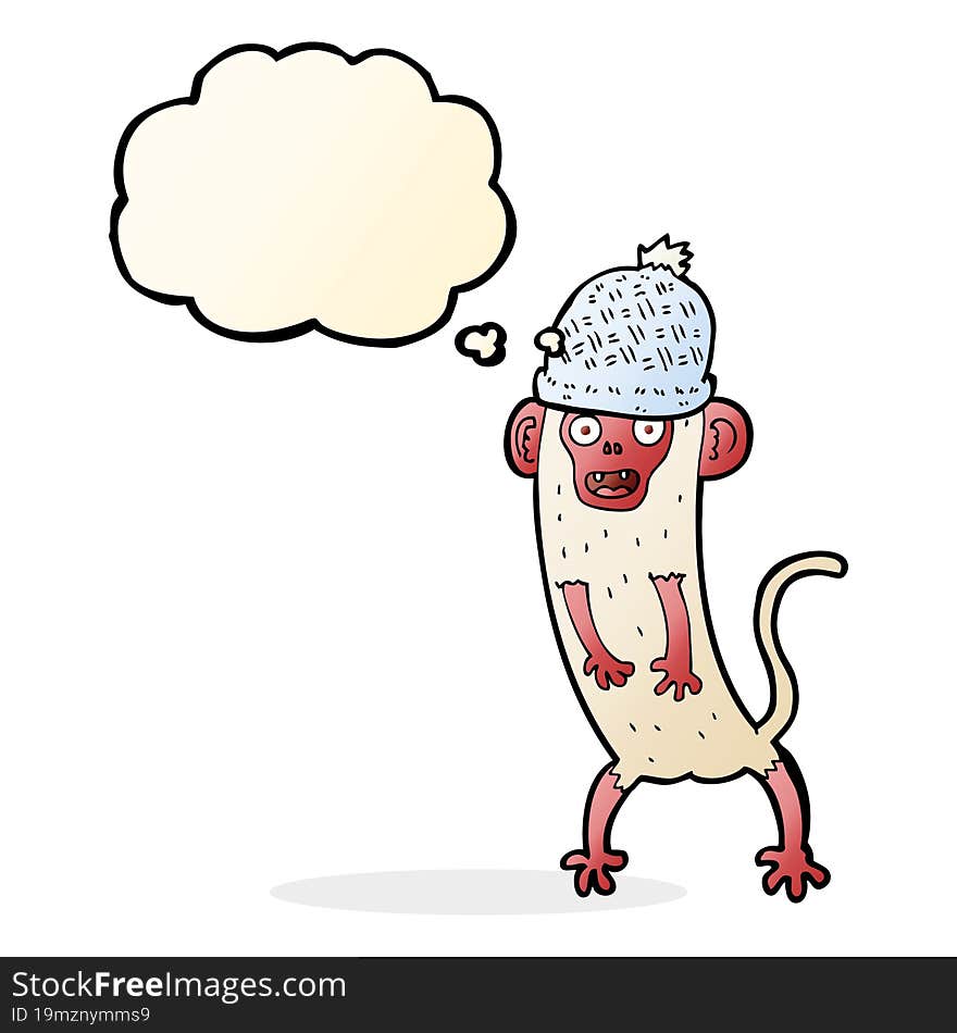 Cartoon Crazy Monkey With Thought Bubble