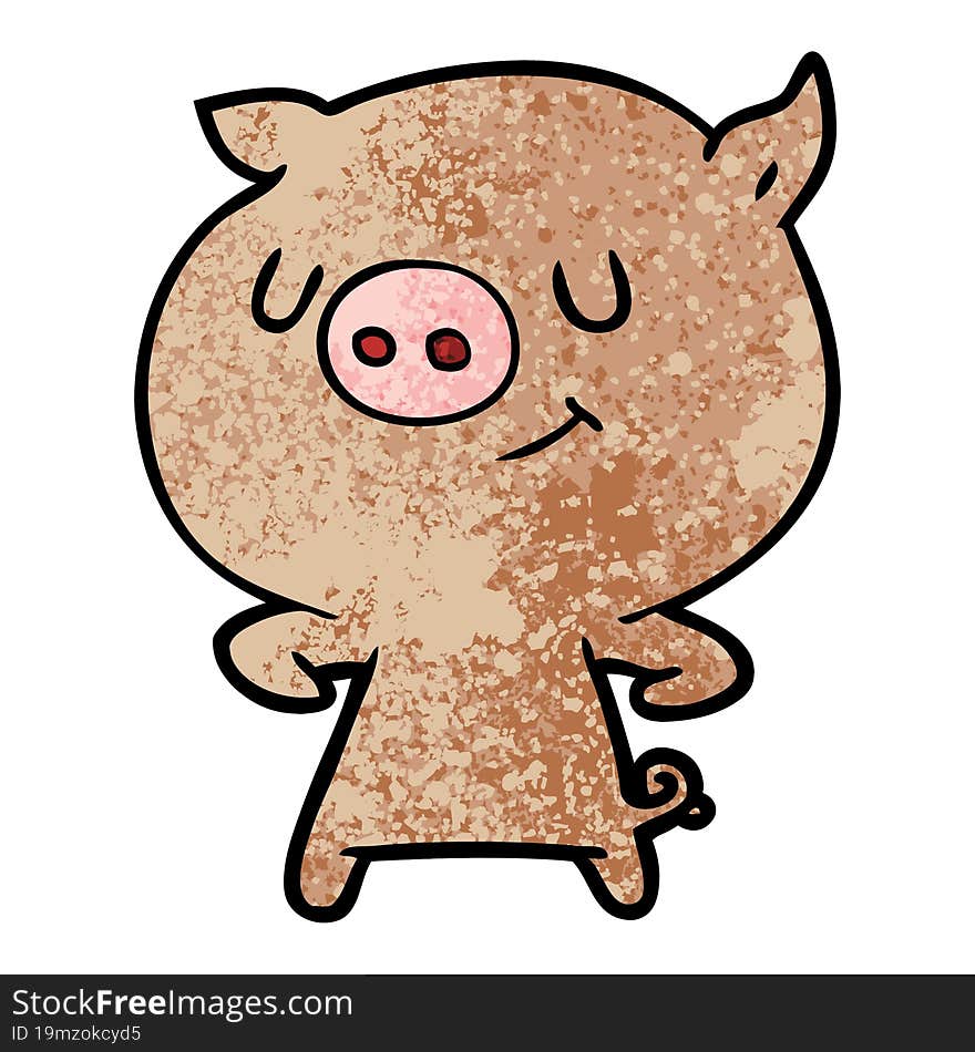 happy cartoon pig. happy cartoon pig