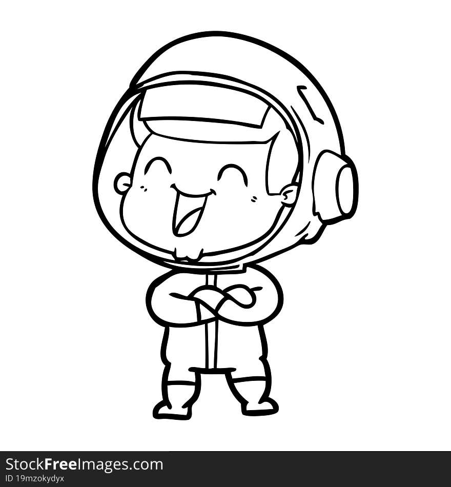 happy cartoon astronaut. happy cartoon astronaut