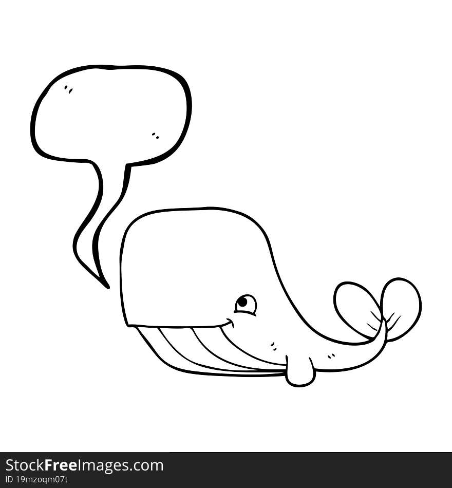 Speech Bubble Cartoon Happy Whale