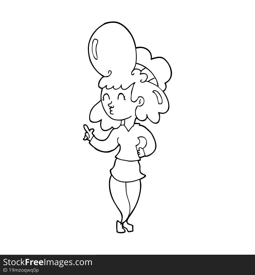 Cartoon Woman With Big Hair