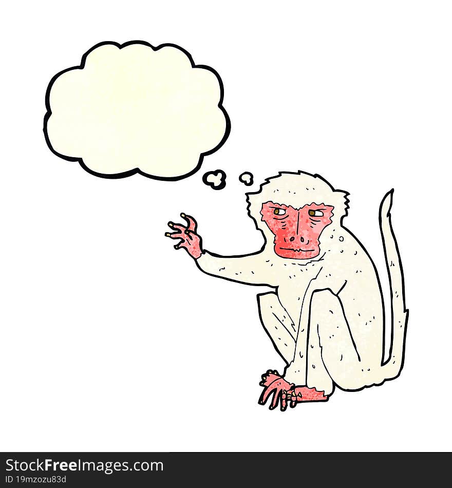 Cartoon Evil Monkey With Thought Bubble