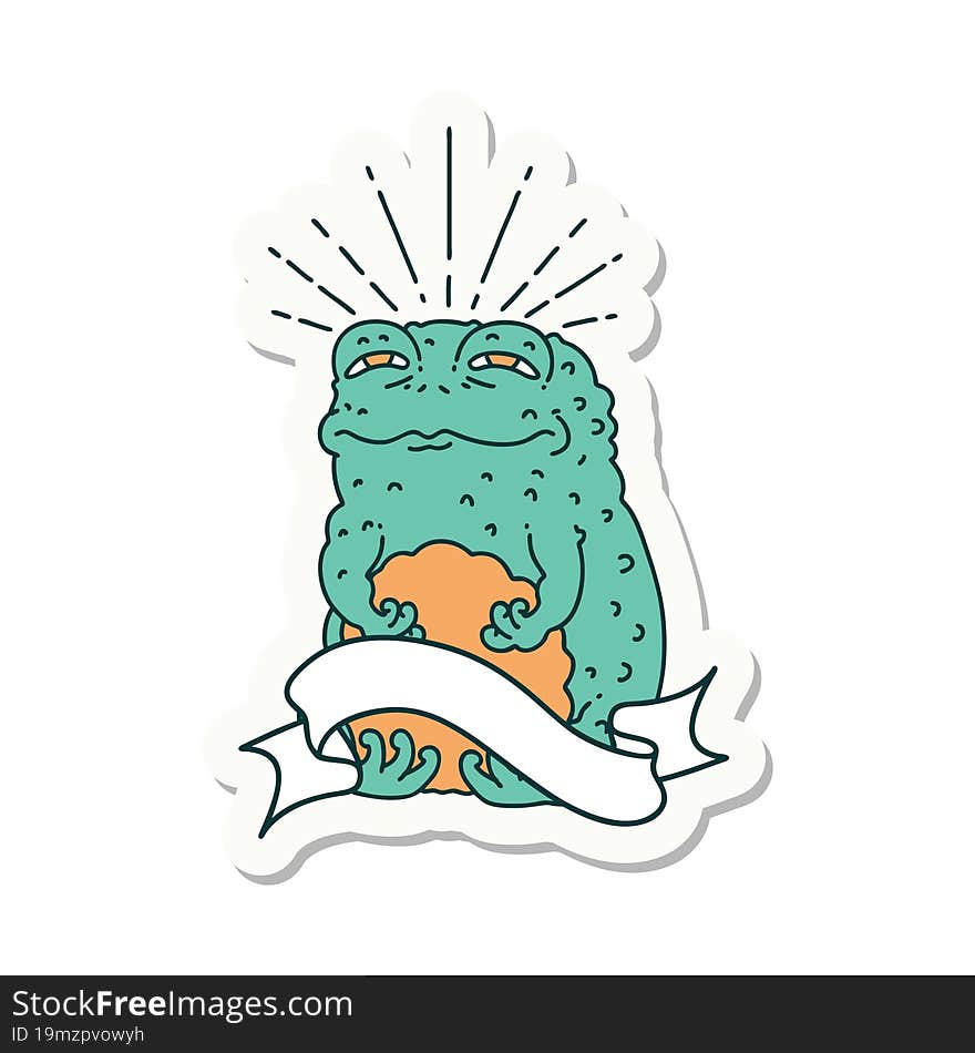 Sticker Of Tattoo Style Toad Character