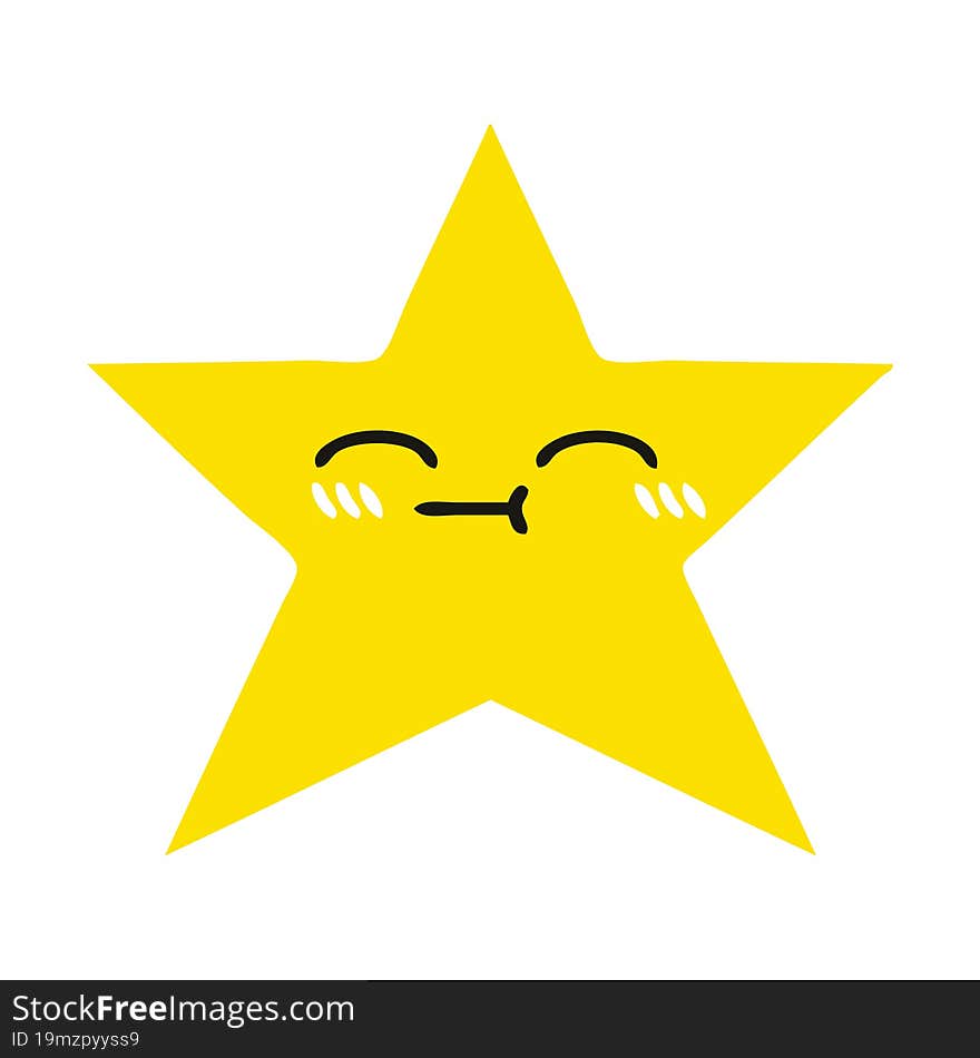 flat color retro cartoon gold star