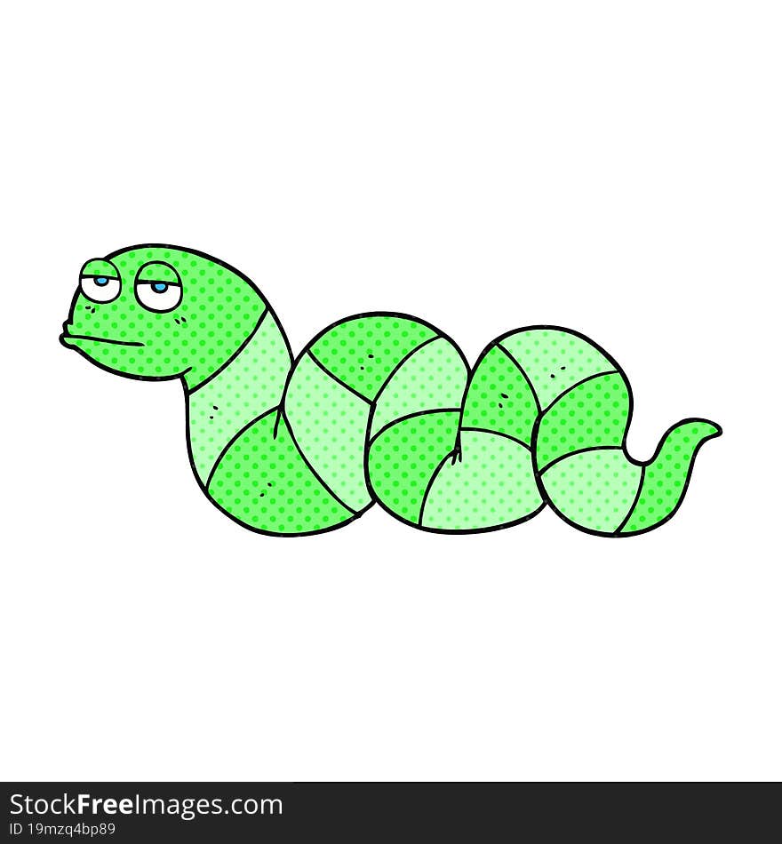 comic book style cartoon bored snake