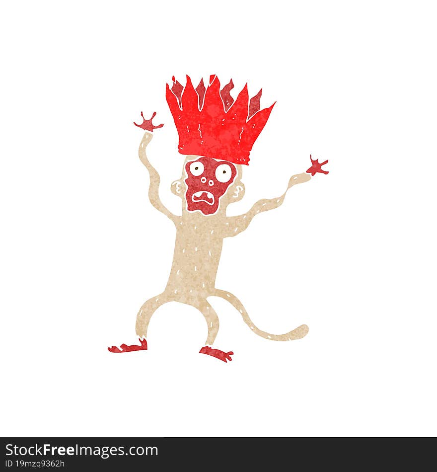 Cartoon Frightened Monkey