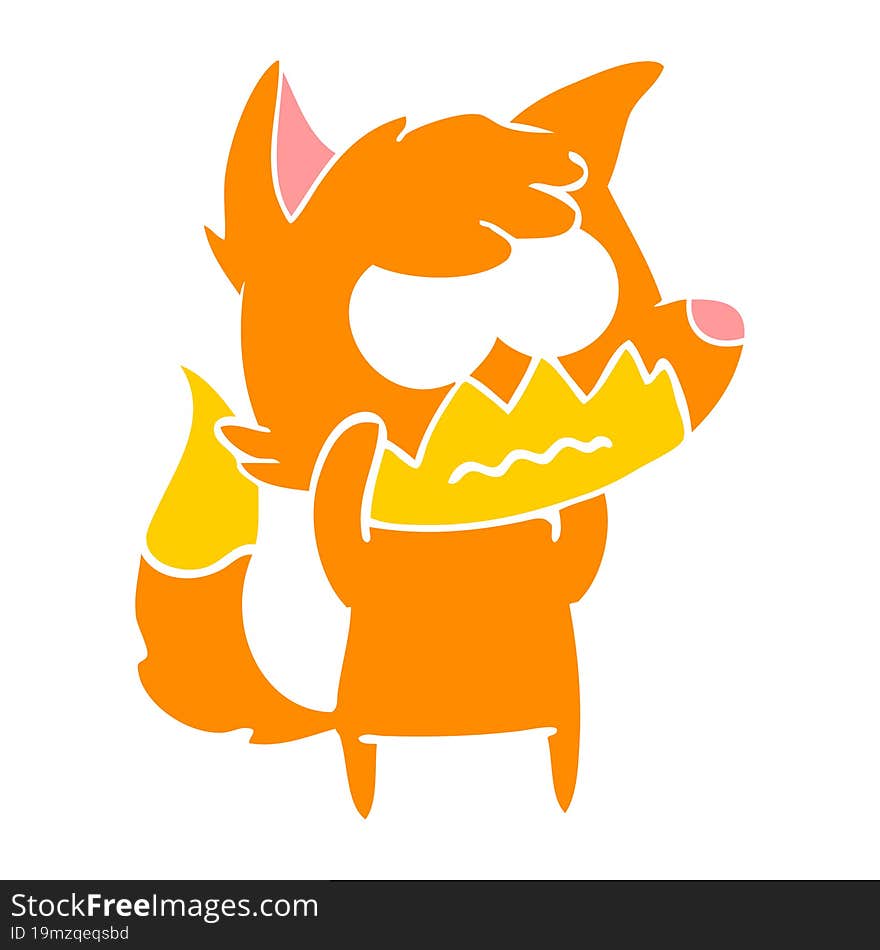 flat color style cartoon annoyed fox