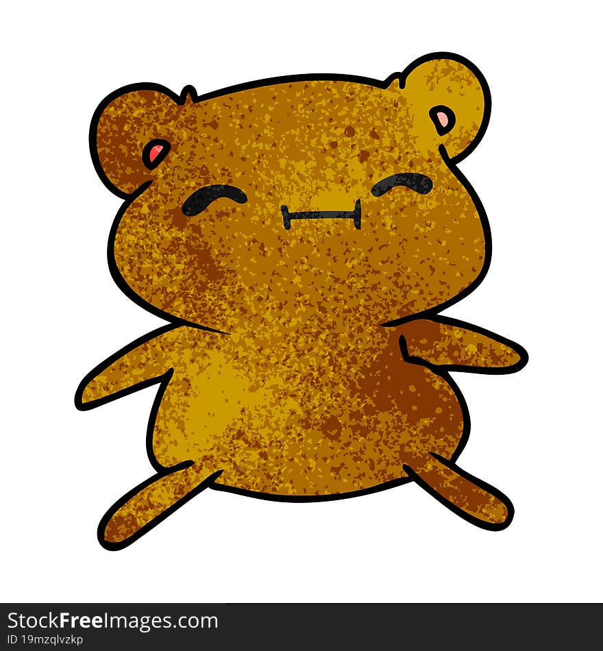 textured cartoon illustration kawaii cute teddy bear. textured cartoon illustration kawaii cute teddy bear