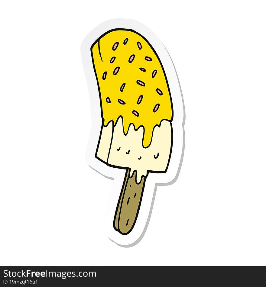 sticker of a cartoon ice cream lolly