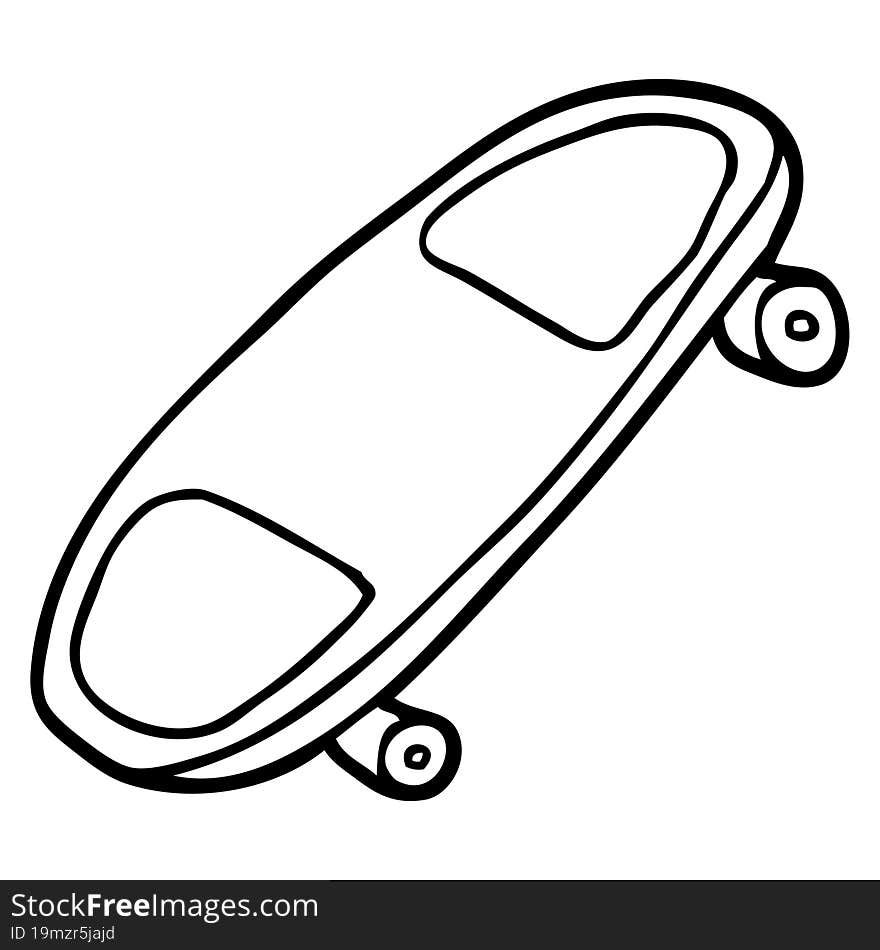 Line Drawing Cartoon Skate Board