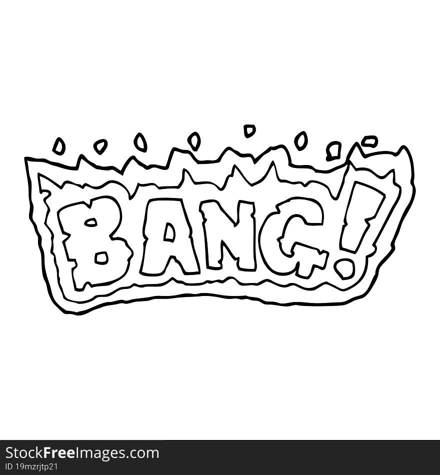 line drawing cartoon word bang