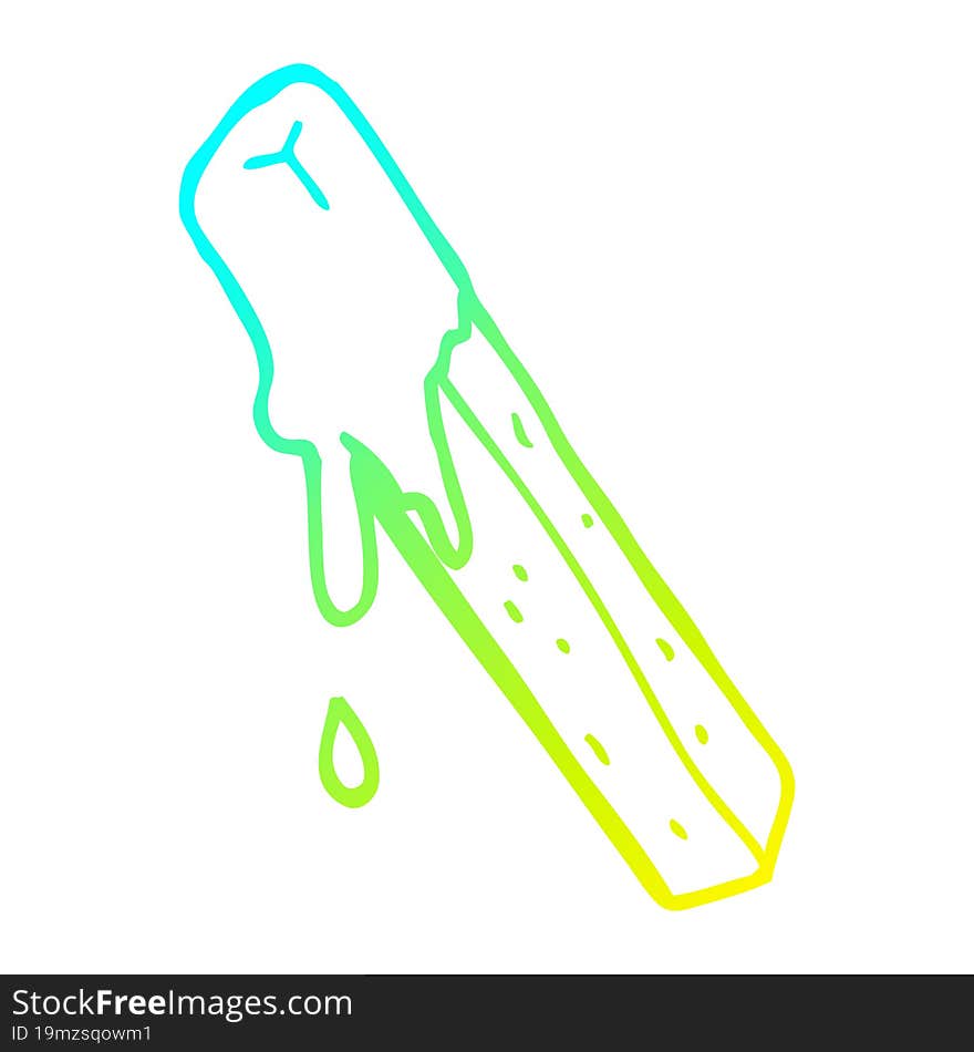 cold gradient line drawing cartoon dipped fry