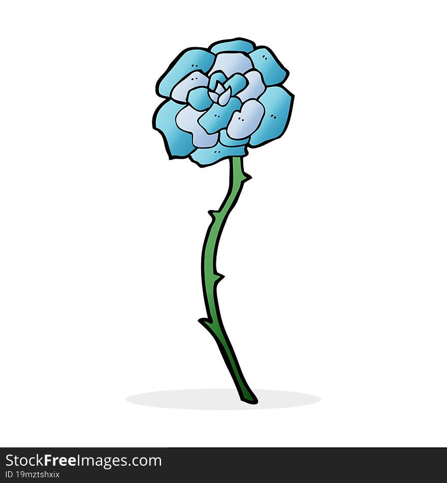 blue flower tattoo cartoon