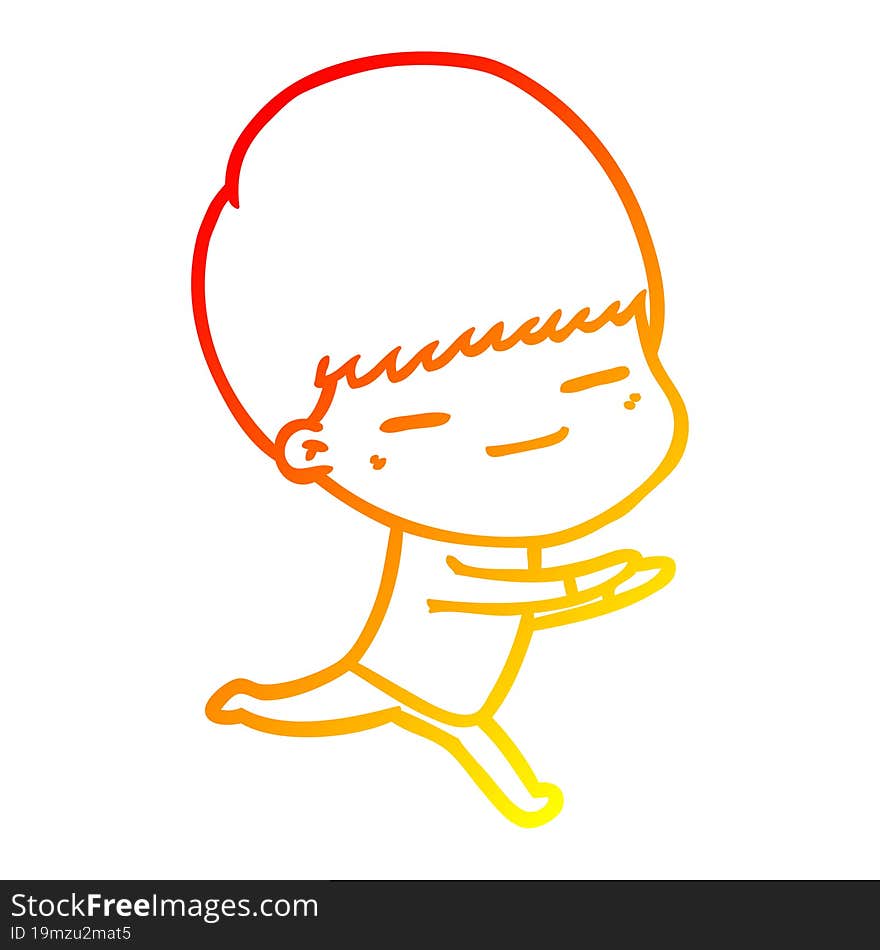 warm gradient line drawing cartoon smug boy