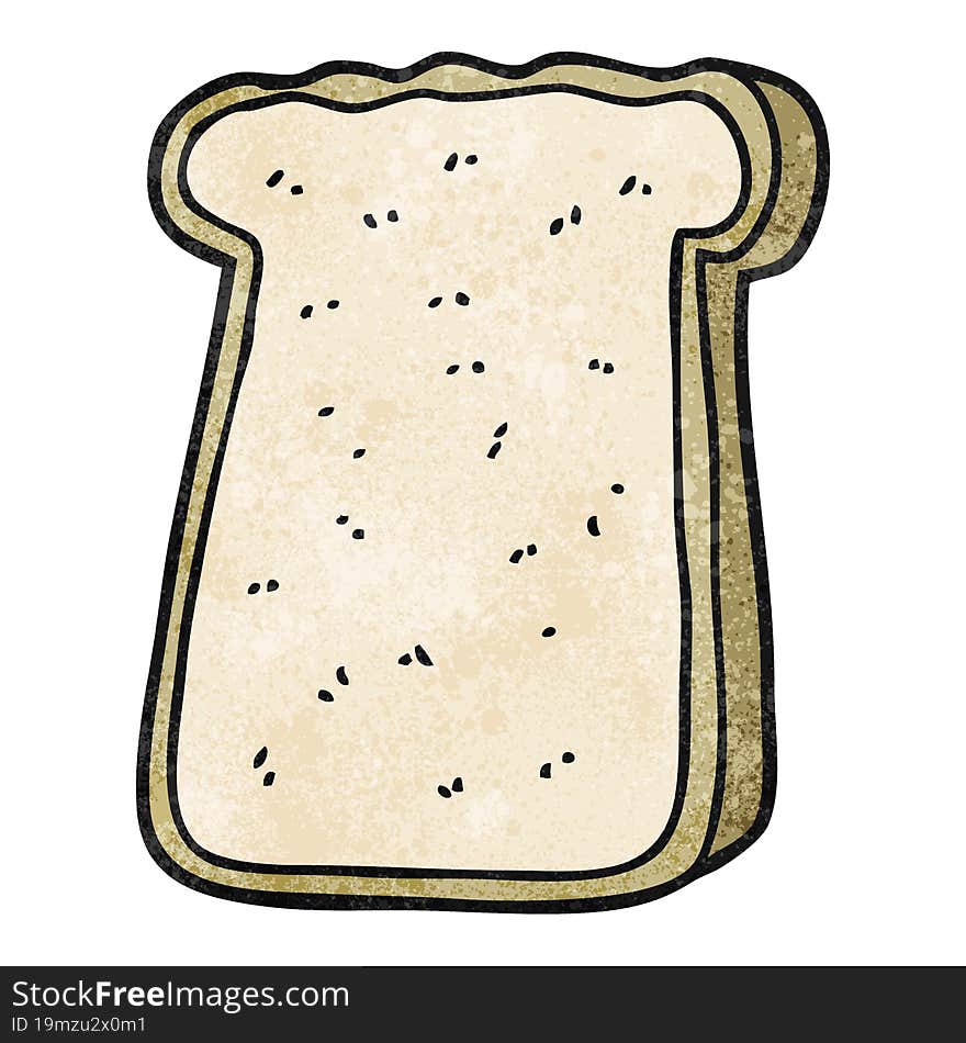 freehand textured cartoon slice of toast