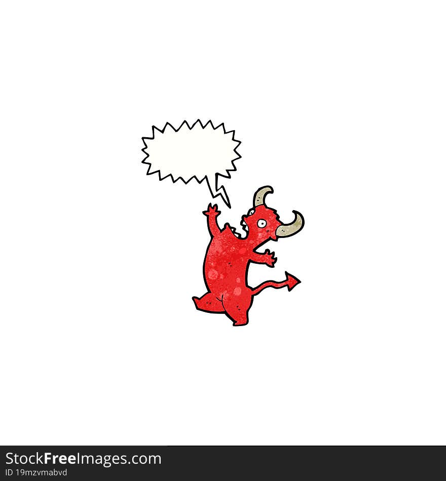 shouting little devil cartoon