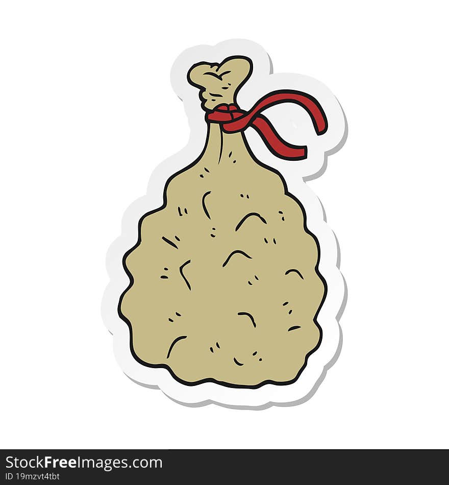 sticker of a cartoon sack