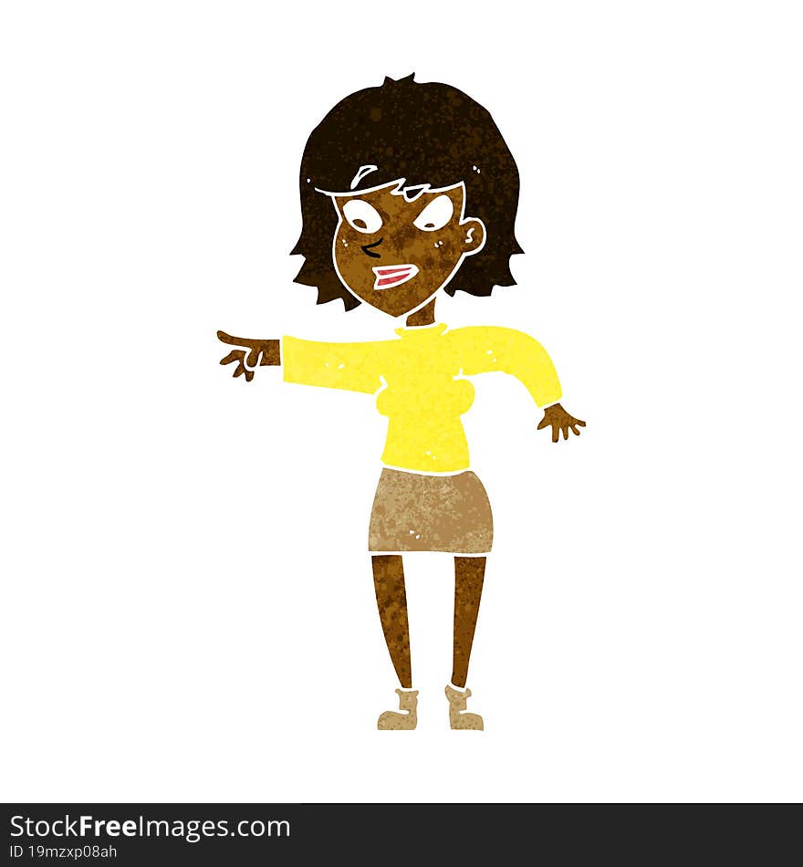 cartoon woman pointing