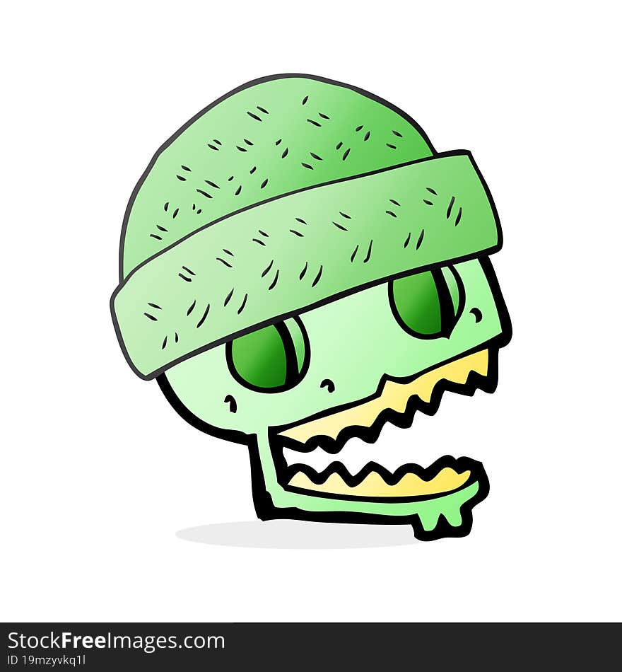 Cartoon Skull Wearing Hat