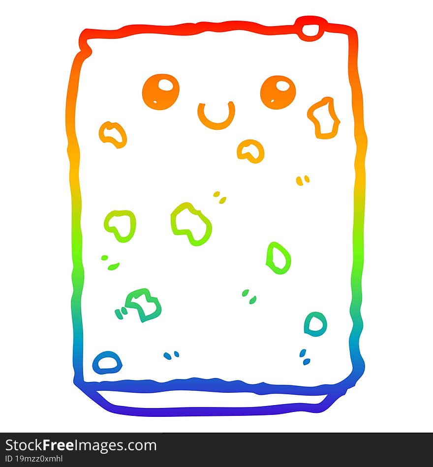 rainbow gradient line drawing cartoon biscuit