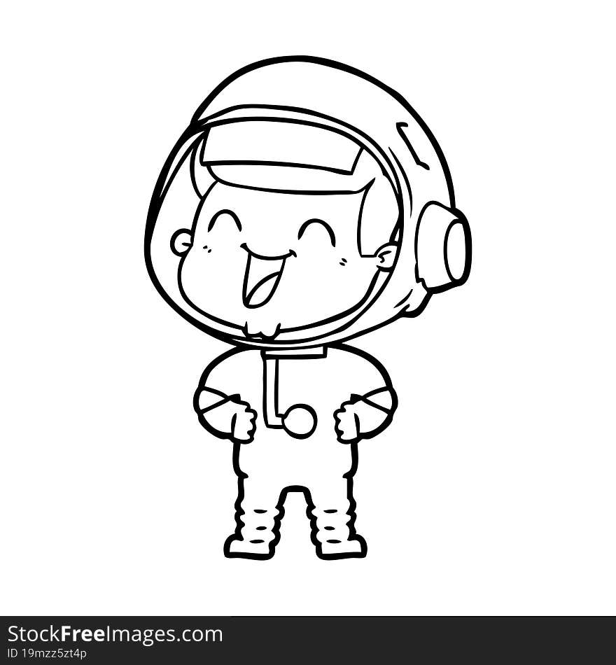 happy cartoon astronaut. happy cartoon astronaut