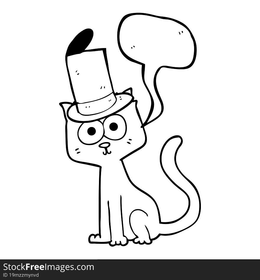 Speech Bubble Cartoon Cat