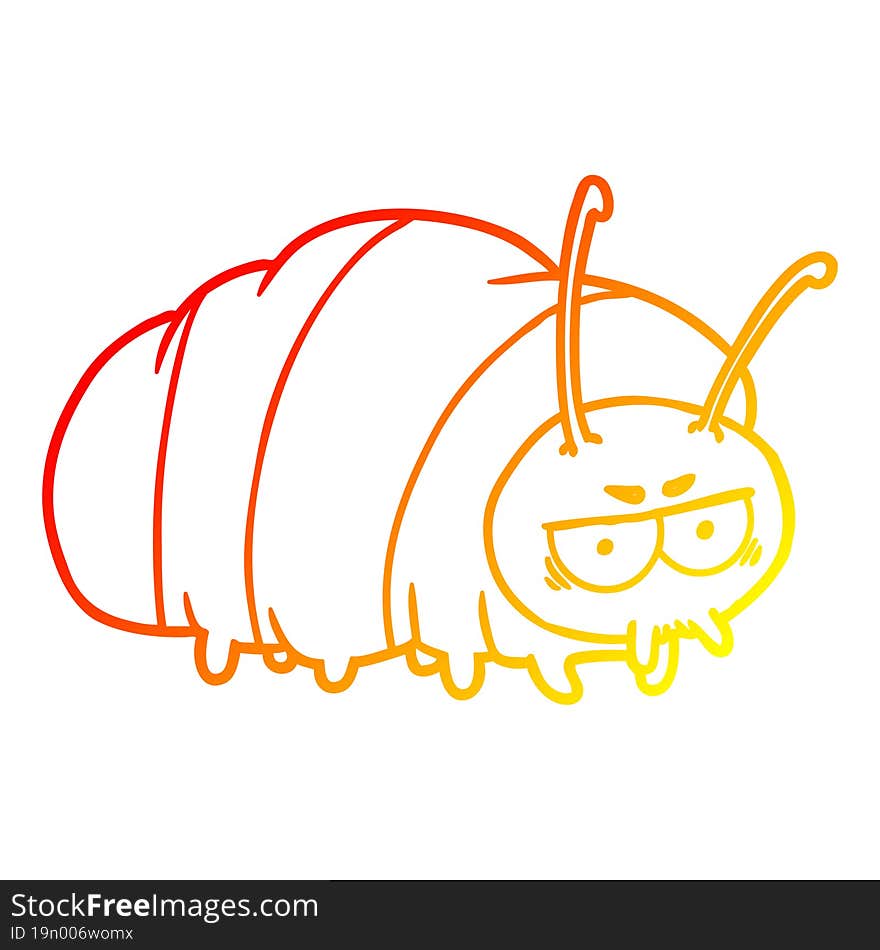 Warm Gradient Line Drawing Cartoon Bug