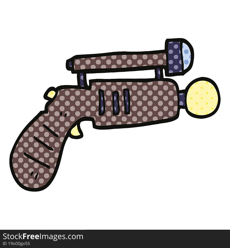 comic book style cartoon ray gun