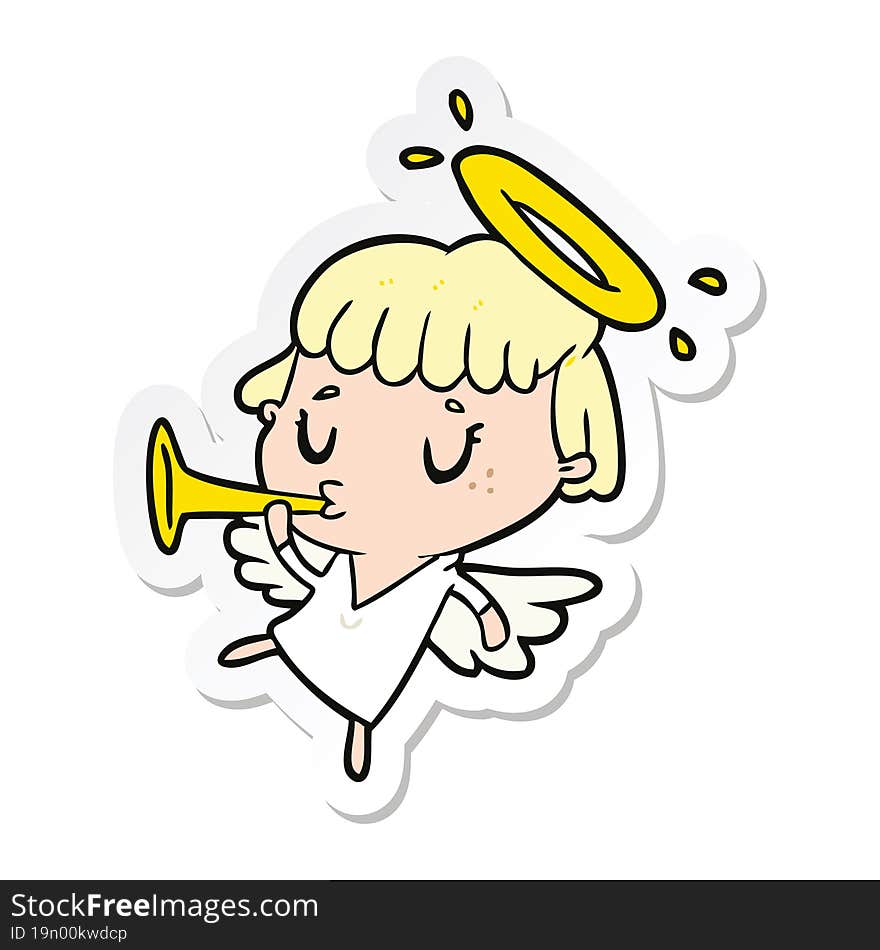 Sticker Of A Cartoon Angel