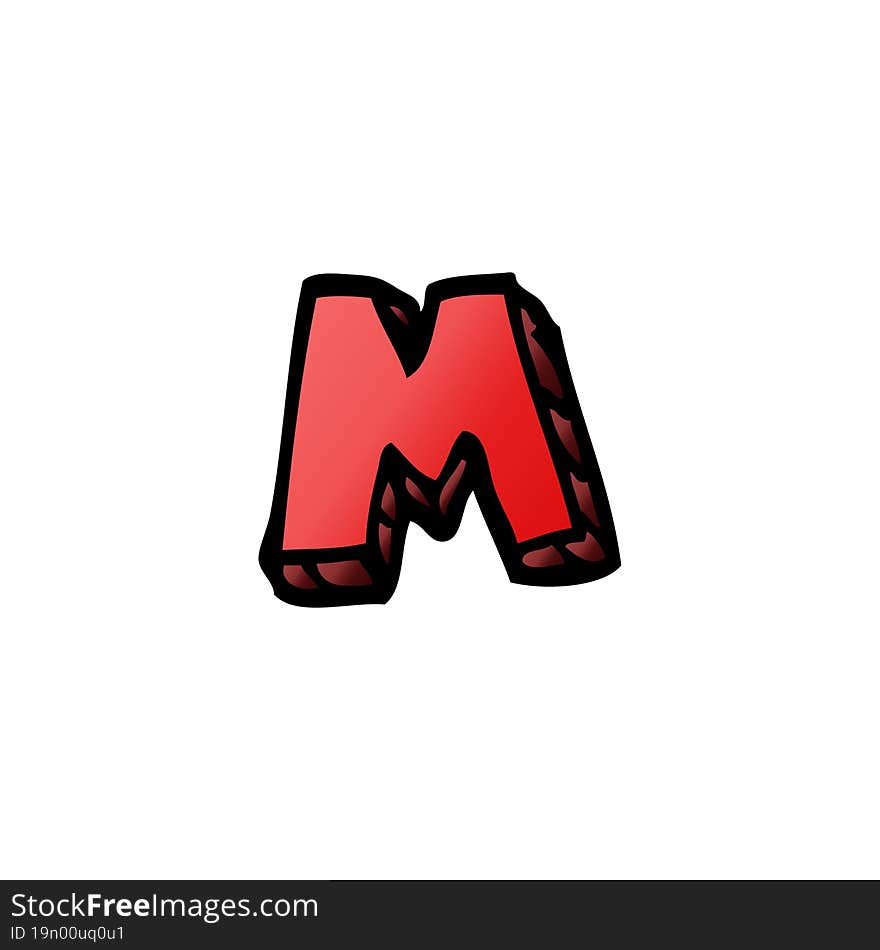 cartoon doodle letter m