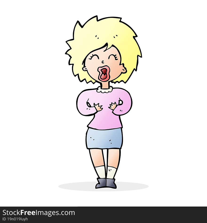 cartoon screaming woman