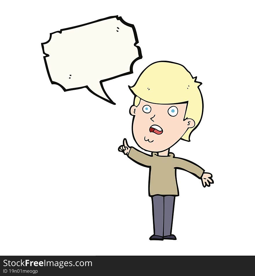 cartoon man asking question with speech bubble