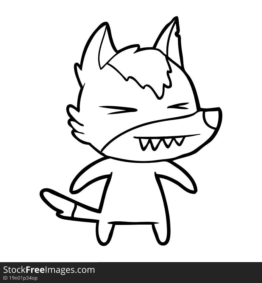 angry wolf cartoon. angry wolf cartoon