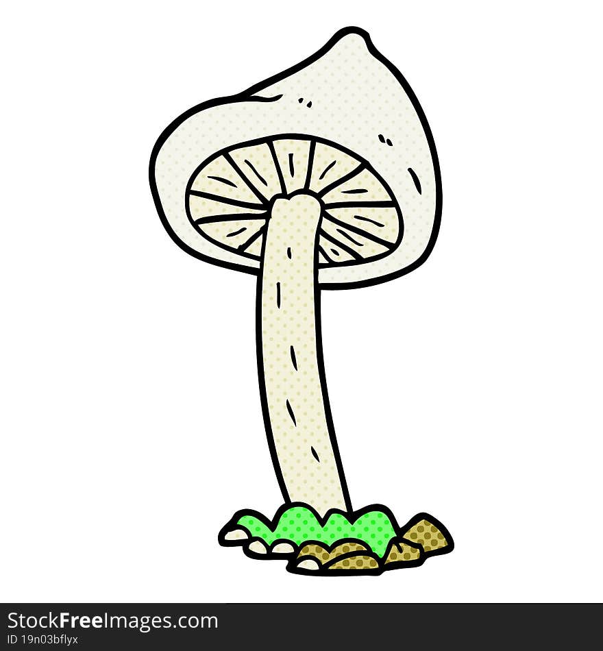 freehand drawn cartoon mushroom