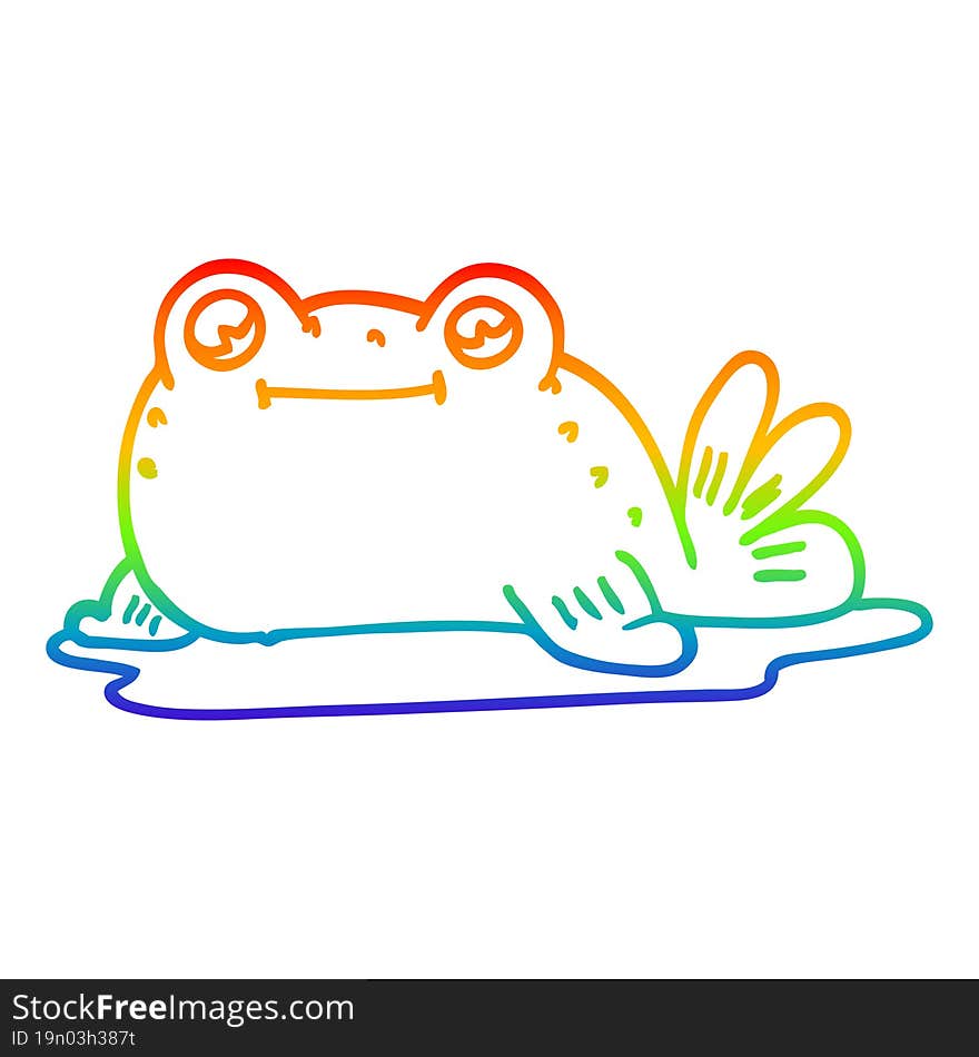 rainbow gradient line drawing cartoon fish