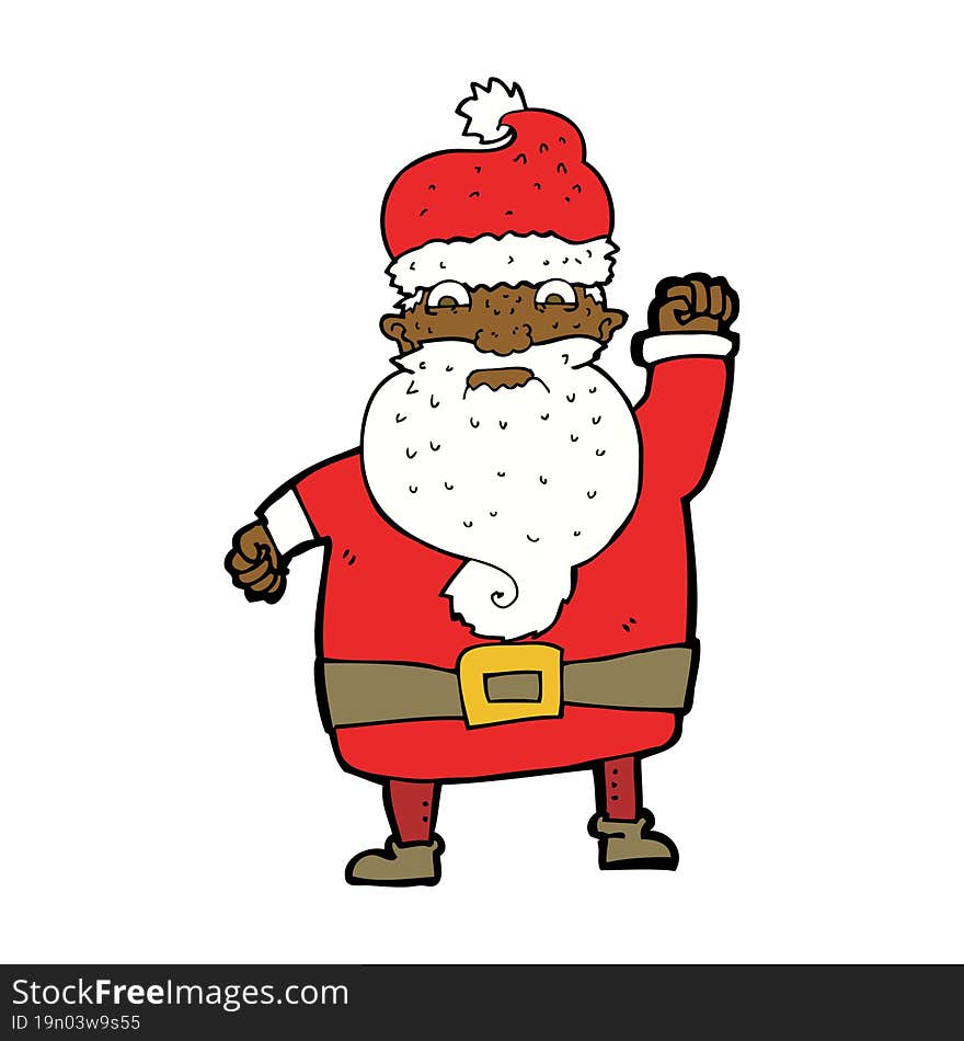 cartoon angry santa claus