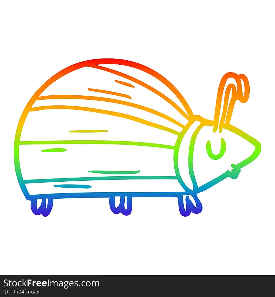 rainbow gradient line drawing funny cartoon bug