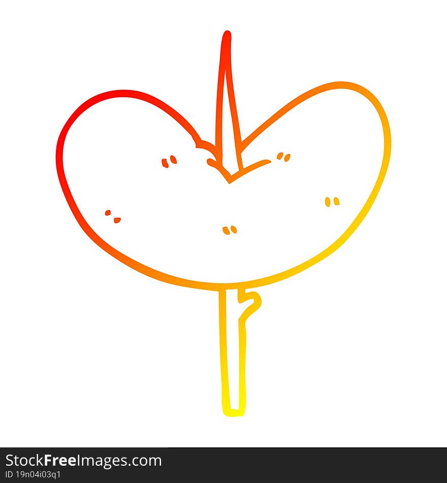 Warm Gradient Line Drawing Cartoon Sausage