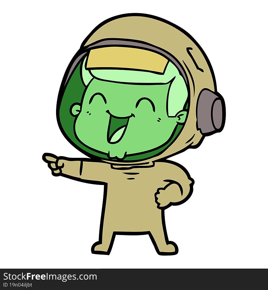 happy cartoon astronaut. happy cartoon astronaut