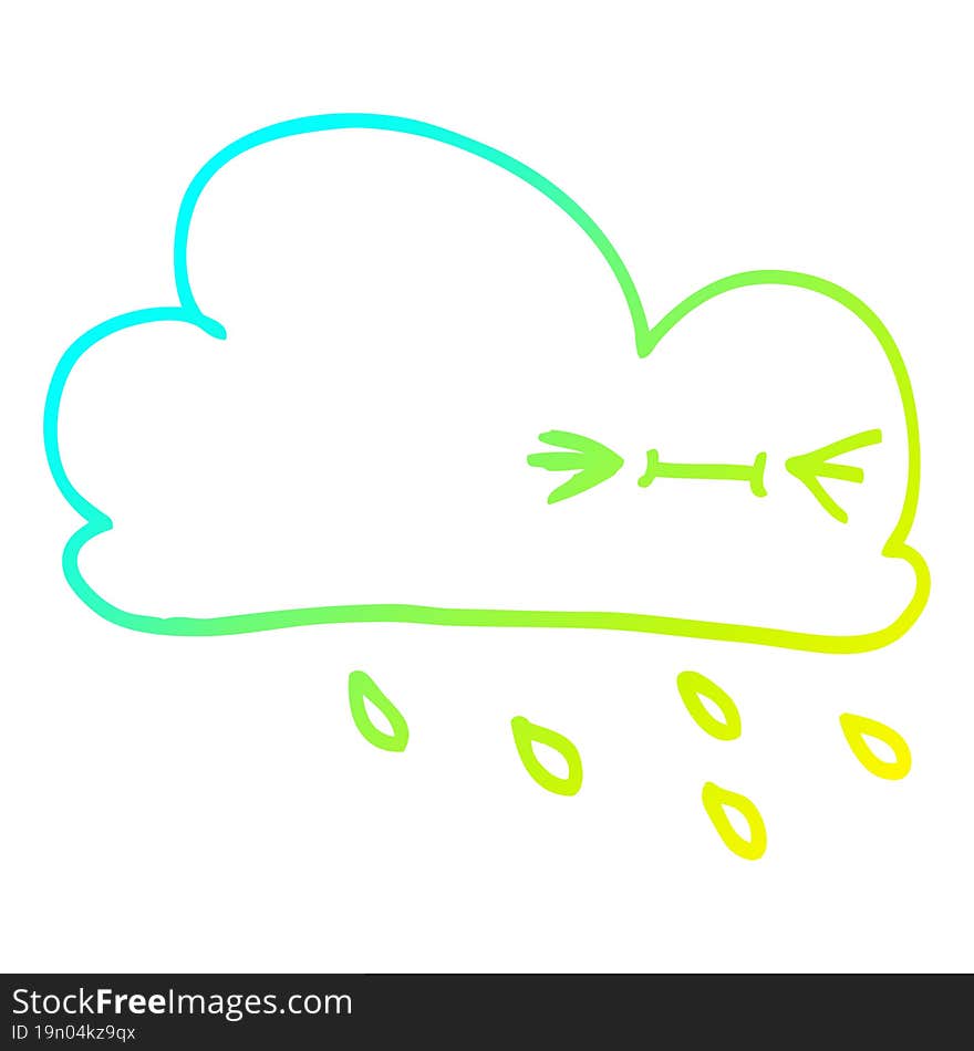 cold gradient line drawing cartoon expressive weather cloud