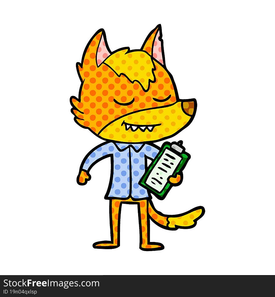 office worker fox cartoon character. office worker fox cartoon character