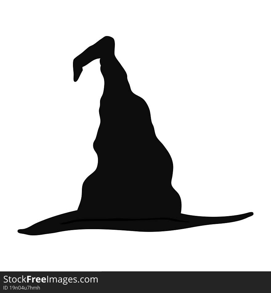 cartoon doodle witch hat